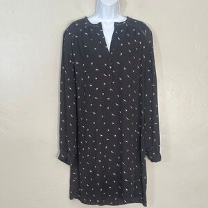 Banana Republic Black Midi Dress with Pink Accents